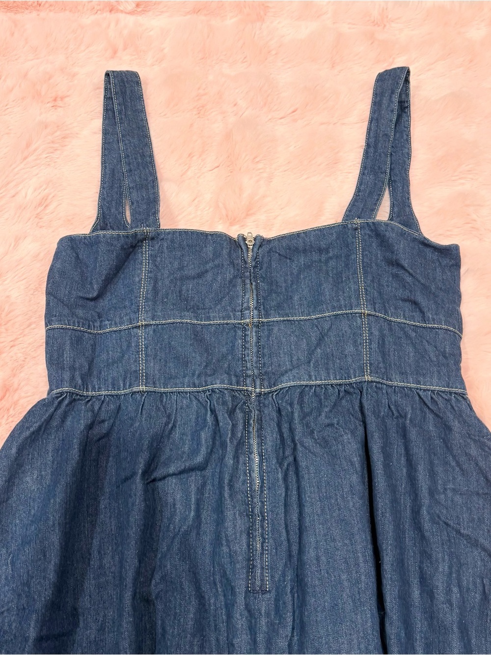 Reformation Tagliatelle Denim Midi Sleeveless Dress - Picture 6 of 8